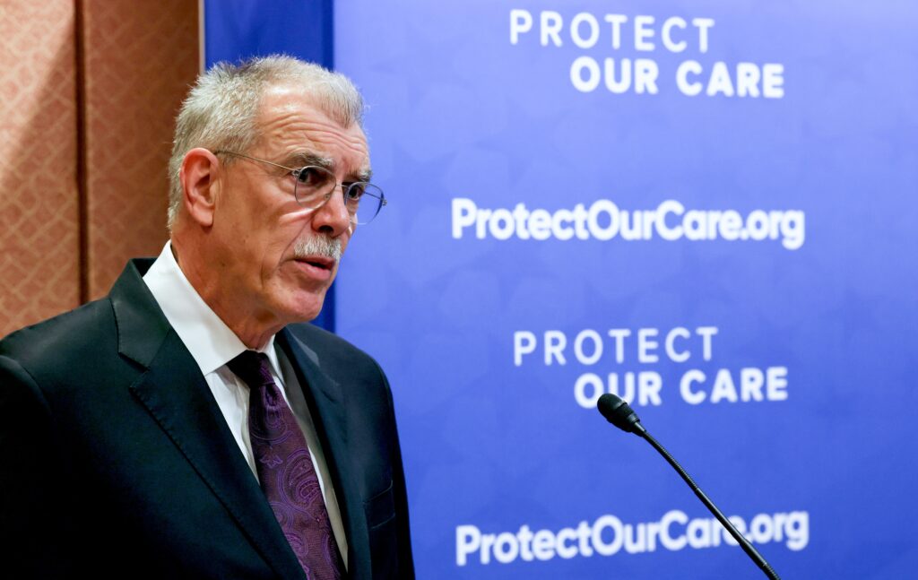 Former Solicitor General of the United States Don Verrilli speaks during the "Protecting Our Care in the Courts conference at the U.S. Capitol on March 12, 2024 in Washington, DC.